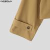INCERUN Men Long Sleeve Stand Neck Irregular Layers Cropped Blazer Coats