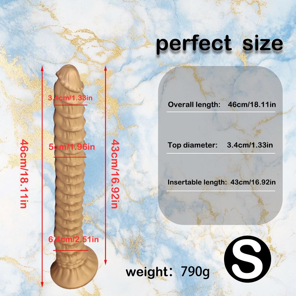 60cm Extra Long Silicone Anal Snake - Unisex Stretching Toy for Advanced Play, Giant Horse Cock Design, Dual-Ended for Anal/Vaginal Use
