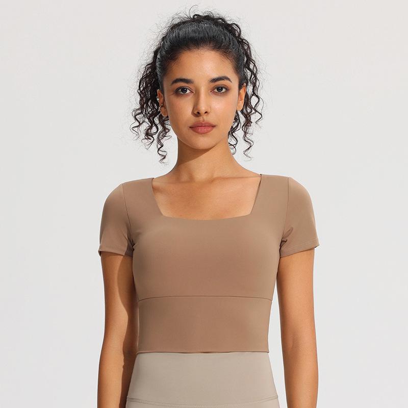 Women s Quick-Dry Slim Fit Short Sleeve Yoga Top Small