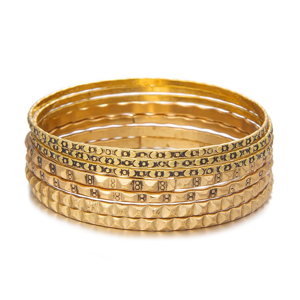 Bohemian-Style 12-Piece Multi-Layer Alloy Bracelet Set for Women