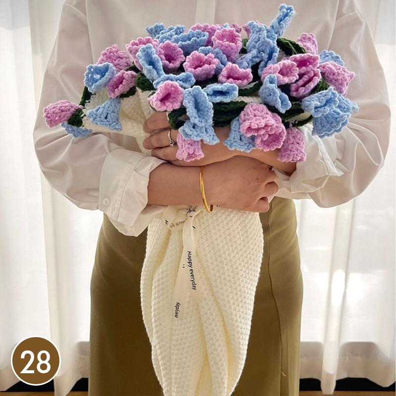 80Cm Finished Crocheted Rose Bouquet Blanket Handmade Knitted Flower Bouquet Blankets Home Decor Bed Sofa Throw Blanket Gift