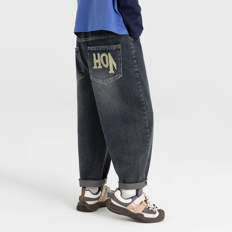 Джинсы прямого кроя с вышивкой и винтажной стиркой для мальчиков Duoduojia 110