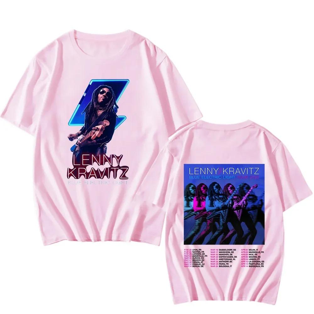 Lenny Kravitz Blue Electric Light Tour Trička Dárky pro fanoušky Klasické Top Dámské Pánské Trička s novým vzorem Crewneck Ležérní trička