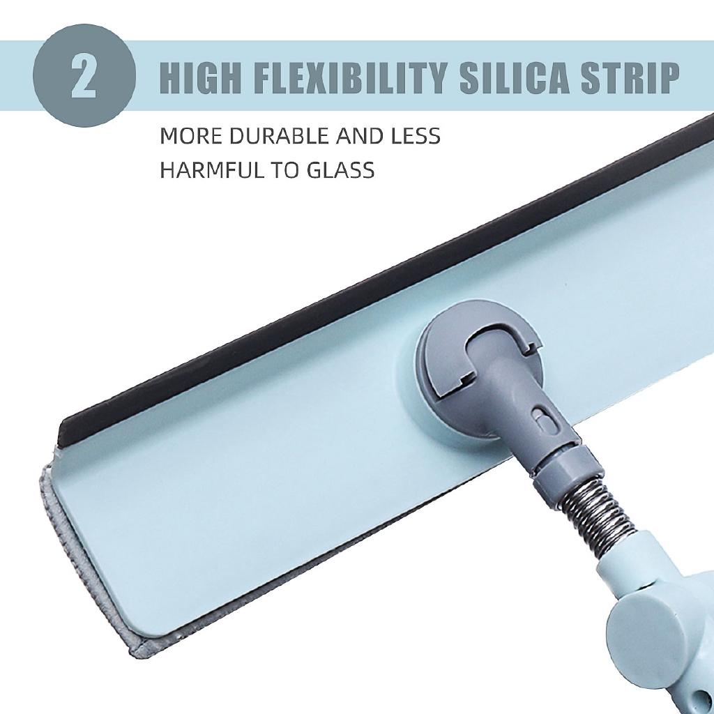 26 X 50cm CQ-01 Light Blue Household Telescopic Window Glass Wiper Cleaner Brush Rod Scrubber Window Cleaner Scraper With Spray Head Cleaning Tools