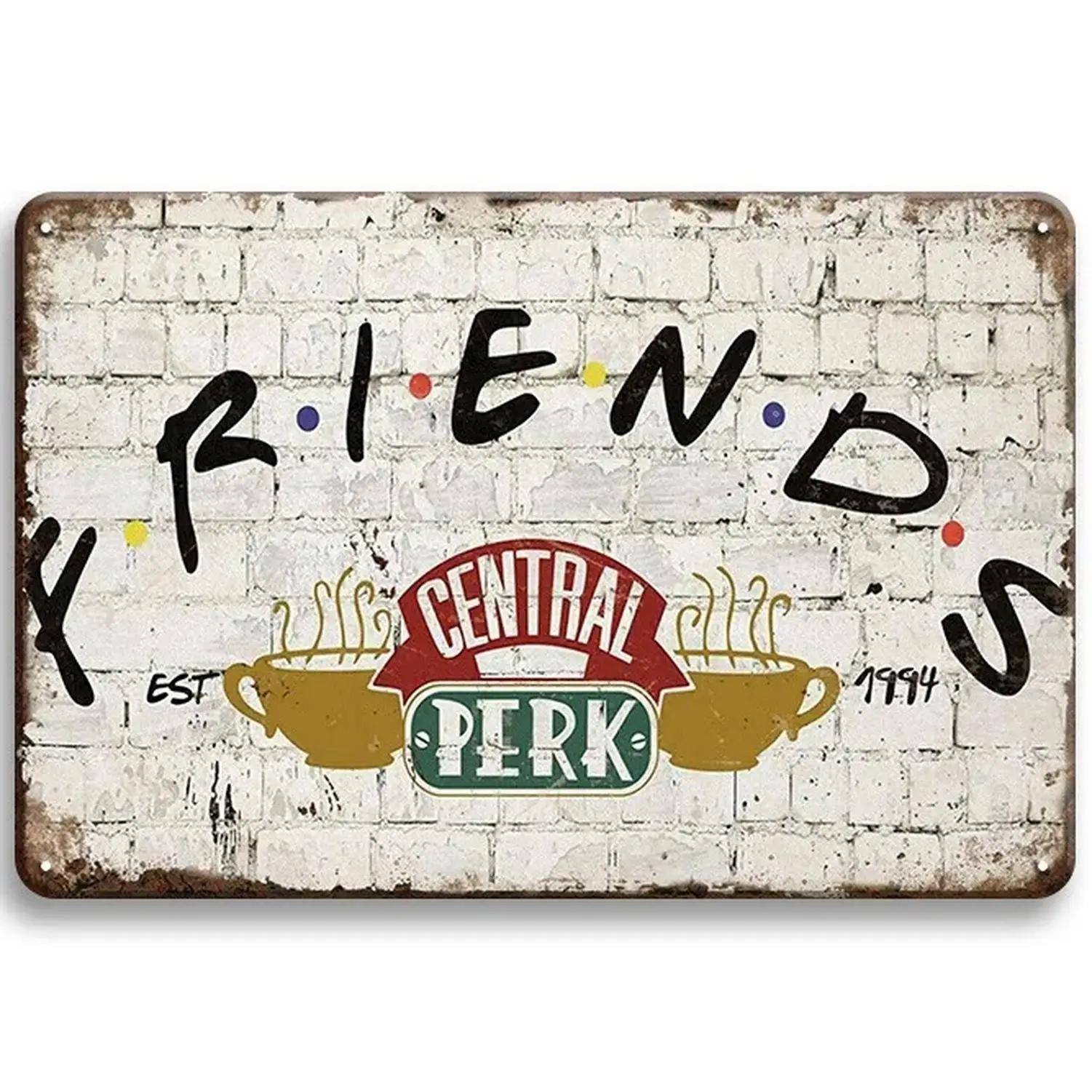 

Вінтажна металева табличка Friends Central Perk Ретро настінний плакат для ігрової кімнати, кафе, гаража, клубу, бару та пабів Декор 20x30cm（7.8x11.8inch）