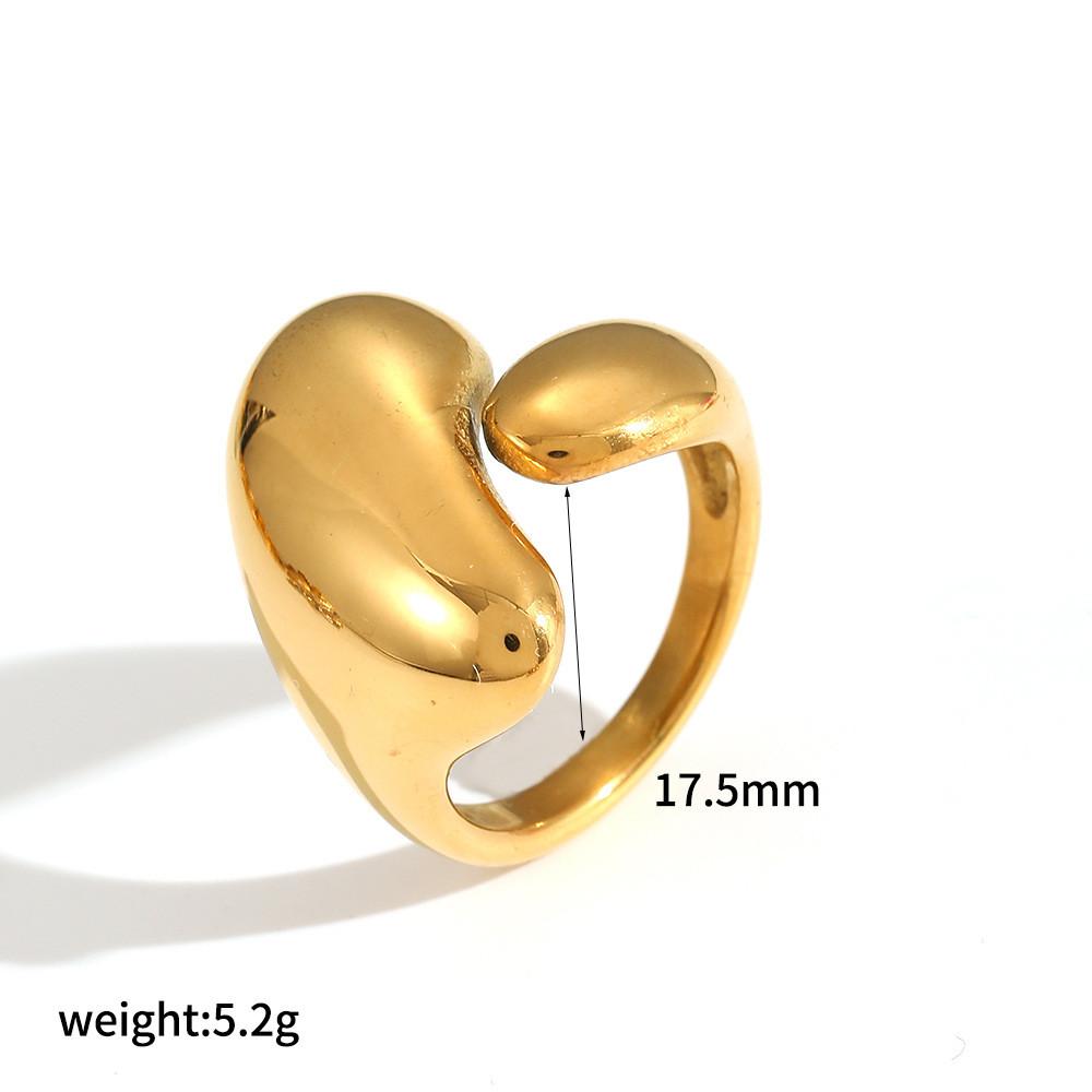 

Modern Stainless Steel Jewelry Ring With Waterdrop Shape And Electroplated Finish For Women Gold B