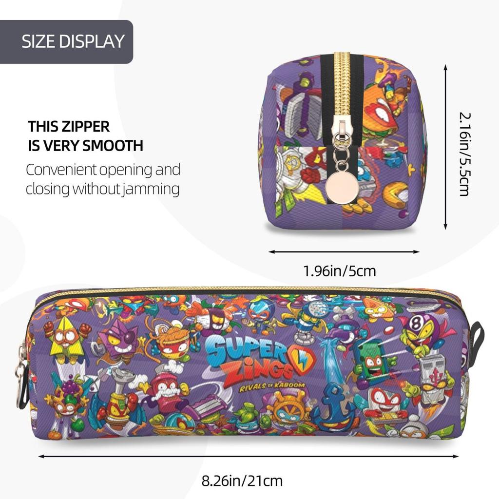 Creative Super Zings Pencil Case Funny Superzings Pencilcases Pen for Student Large Storage Bag School Supplies Gifts Stationery