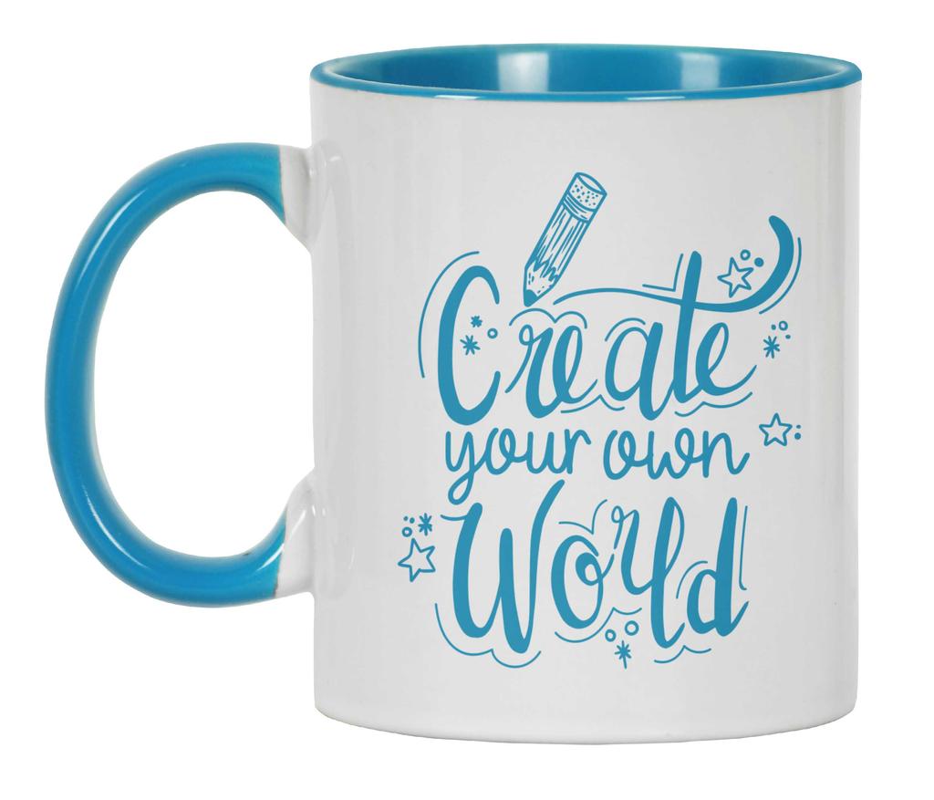 Inkdotpot Create Your Own World  11 Oz  Ceramic Coffee  Mugs Inspirational Quotes Gift For Co-Worker Boss