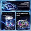 K19 Mobile Phone Cooler Fan Radiator with Digital Display/Dual Fans/RGB Lighting/Adjustable Speed
