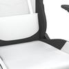 Gaming Chair with Massage Function White and Black Artificial Leather