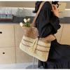Large capacity straw woven bag new woven bag shoulder armpit bag leisure seaside vacation beach bag