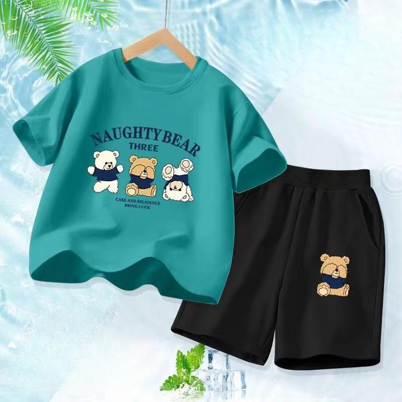 Summer Kid Boys Clothes Set Children Girls Cartoon Printed Short Sleeve T-Shirts And Shorts 2 Pieces Suit Baby Tracksuits