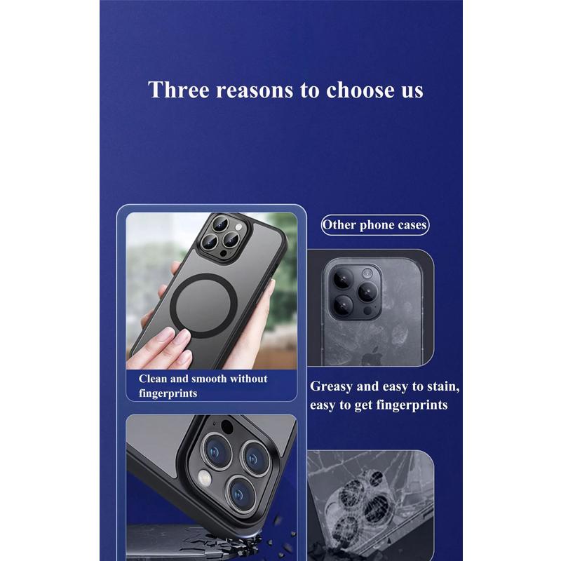 Matte Magnetic Phone Case for Magsafe Mag Safe iPhone Air 17E 17 E 16E 16 Pro Max 15 Plus 14 13 12 11 Frosted Translucent Back Phone Cover Accessories