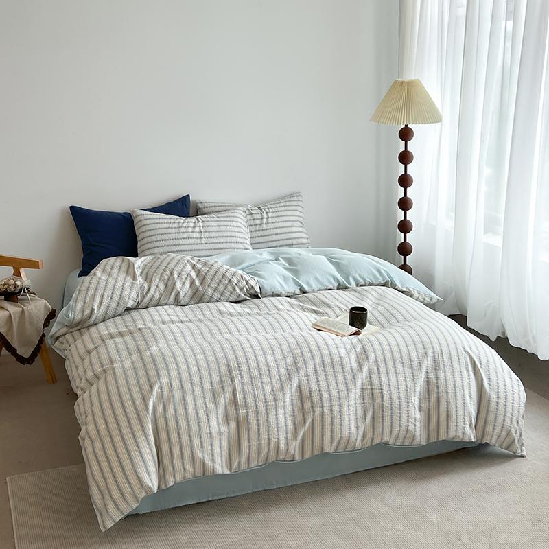 New Washed Super Soft Duvet Cover Set with Bed Sheet Skin-friendly Bedding Set Hygroscopic Breathable Quilt Cover and Pillowcase