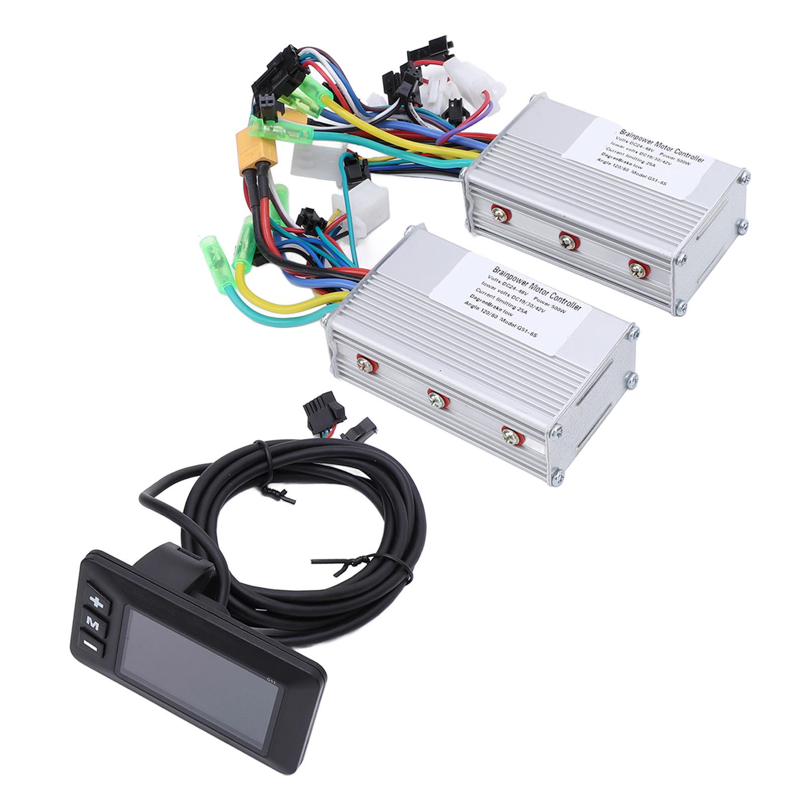 24-48V 500W 25A Dual Drive Brushless Controller G51 LCD Display Panel Electric Bike Conversion Kit