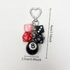 Creative Black Polyhedral Dice Billiard Keychain Pendant – Small Gift & Bag Decoration