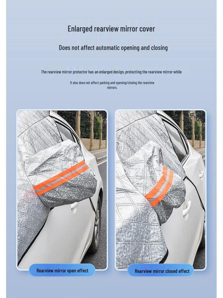 Universal Four Seasons Thickened Sunshade Half Car Cover for Heat and Sun Protection