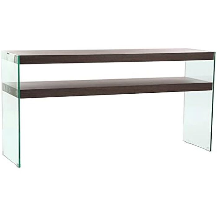 Table d'appoint - DKD HOME DECOR - Marron - Bois MDF et verre - 45x160x80 cm - Style contemporain