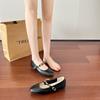 Xiaoxiangfeng Round Head Flat Bottom Mary Jane Women's New Retro Soft Bottom Soft Leather Word with Inner Height Increase Shallow Mouth Single Shoes