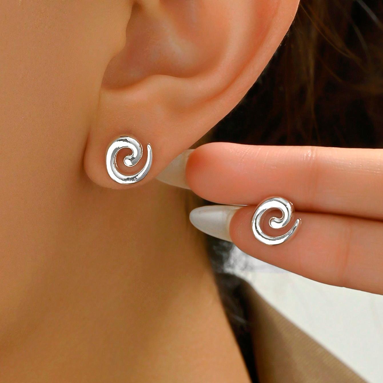 

1 Pari, элегантные креативные женские серьги с геометрическим дизайном и бабочкой, повседневная одежда, подарки для вечеринки, фестиваль дружбы, счастливые серьги, подарок учителю Small Silver Circle серебряный