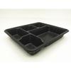 JINGRX Disposable Rectangular 5-Compartment Plastic Food Containers