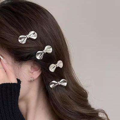 Metallschleife Kleine Haarnadel Damen High-End Seitenohrclip Stirn Nahtlos Gebrochener Haarponyclip