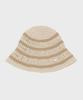 Seullouseulloulli Moroccan Handmade Crochet Striped Bucket Hat _ Cream