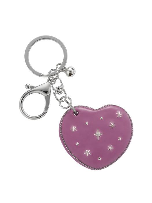 

nff heart dia mirror key ring-purple pink ONE