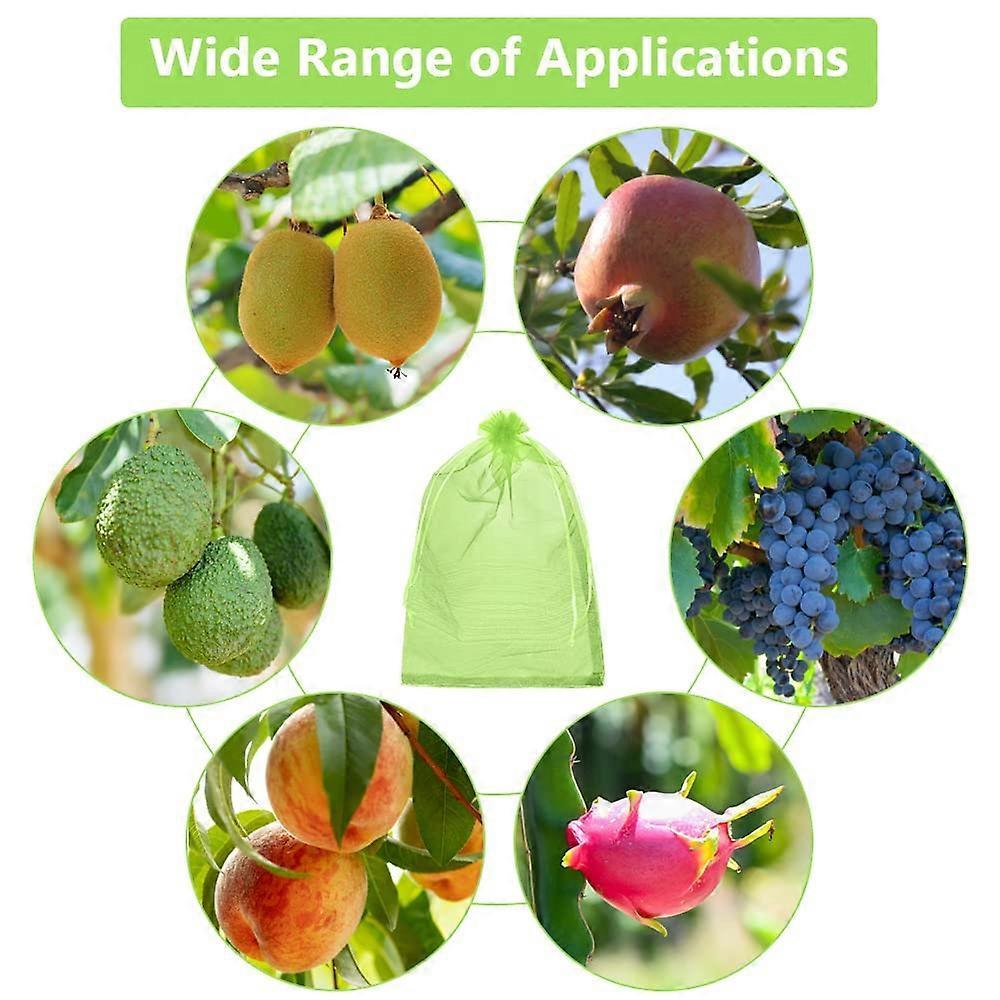 Fruit Protection Bags, 50pcs Fruit Netting Bags with Drawstring, Garden Fruit Cover Mesh Bag