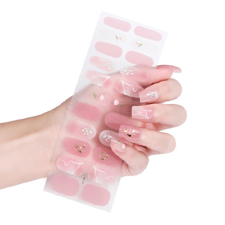 22Pcs Self-Adhesive Warm Color Nail Polish Sticker Full Nail Wraps for Nail Art