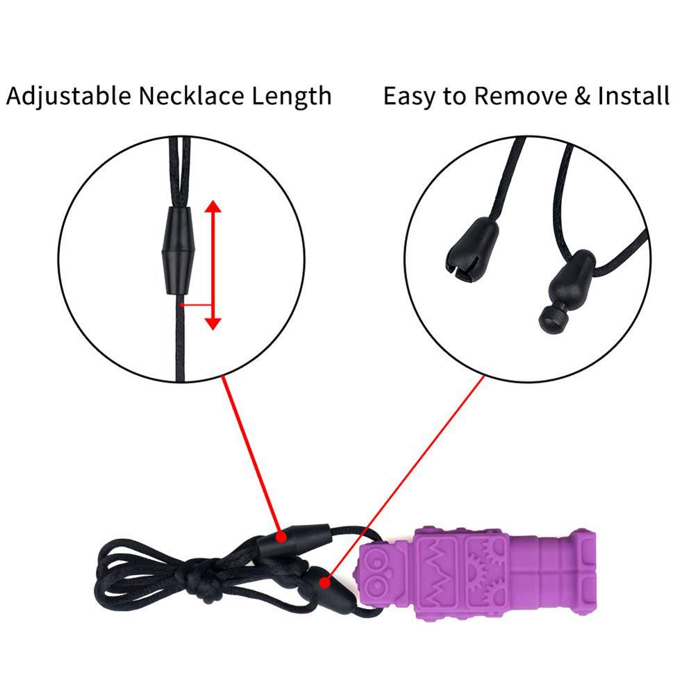 4pcs Sensory Chew Necklaces Kids Chewy Stick Toy Silicone Teether Chewlery Necklace Chewing Tool