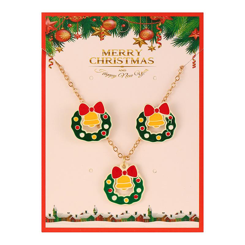 Festive Santa, Snowman & Gingerbread Necklace & Earring Set