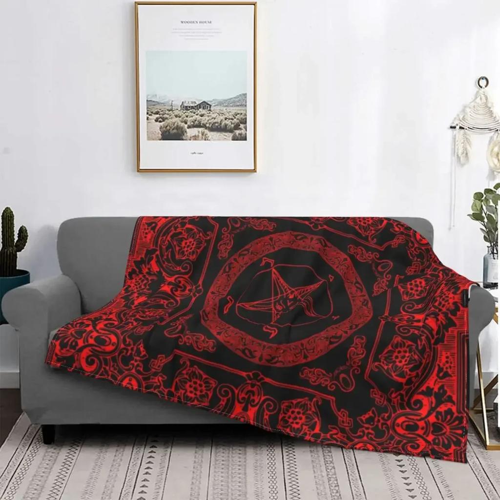 The Sabbatic Goat Baphomet Blankets Warm Flannel Satanic Occult Pentagram Throw Blanket For Bedding Couch Quilt