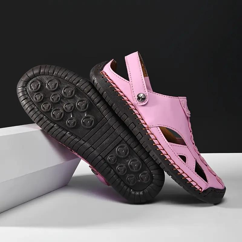 Summer Couple Sandals with Hollow Toe, Handmade Stitching, Men's Shoes, Outdoor Sandals, Oversized Beach Shoes, Women's Shoes