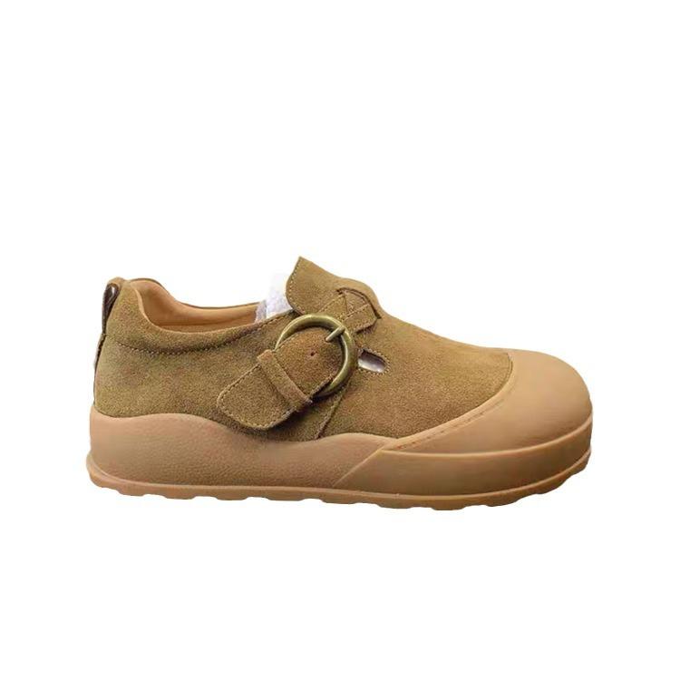 Ugly Cute Boken Shoes Women's 2025 Autumn New Japanese Round Head Versatile One-pedal Lazy Thick-soled Non-slip Loafers