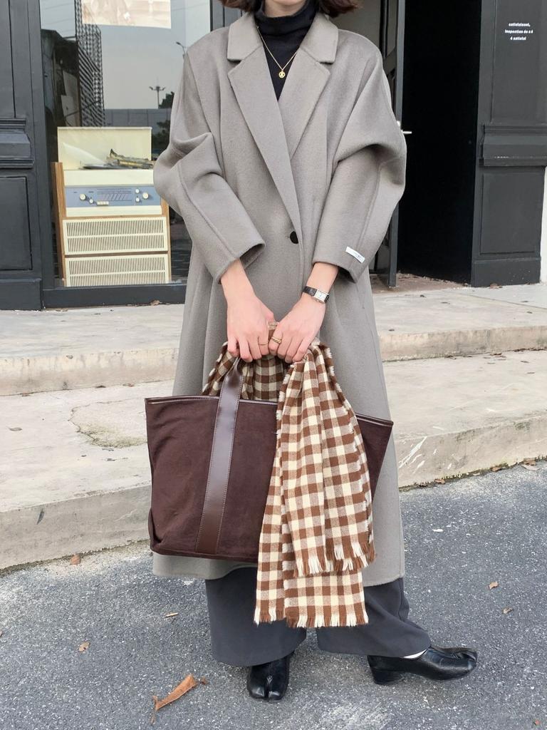 WT128 high-end atmospheric lady style wool coat women's daily commuting versatile design woolen coat