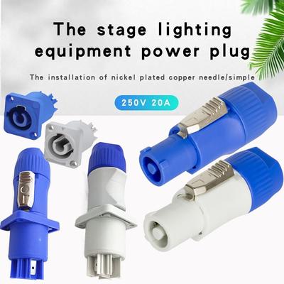 20A Powercon Connector 3 PIN 250V NAC3FCA NAC3FCB AC Male Plug Blue White Socket Audio Power Plug Connector