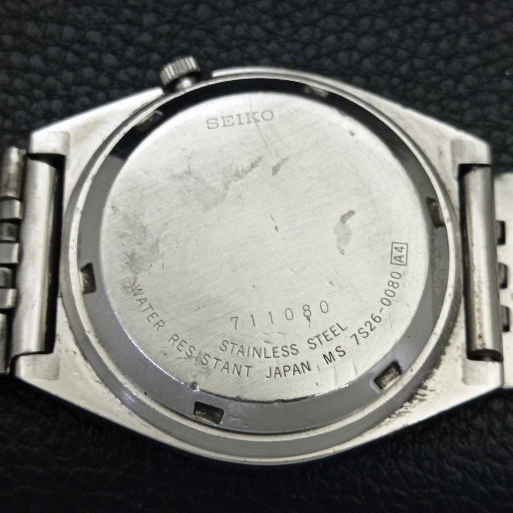 GENUINE VINTAGE SEIKO 5 AUTOMATIC 7019A JAPAN MENS BLACK DIAL WATCH a701903-5 R207-a701903