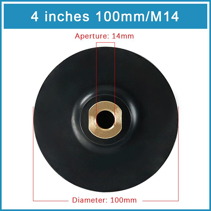 3Inch 4Inch Rubber Backing Pad M10 M14 M16 Thread Polishing Grinding Disc Backing Pad For Angle Grinder Polishing Disc Pad