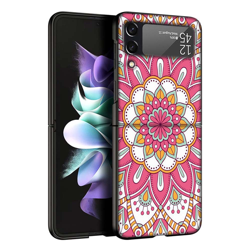 Totem Mandala Colorful Flower Phone Case For Samsung Galaxy Z Flip7 Flip6 5G Flip5 Flip4 Flip3 ZFlip 7 6 3 4 5 Shockproof Back C