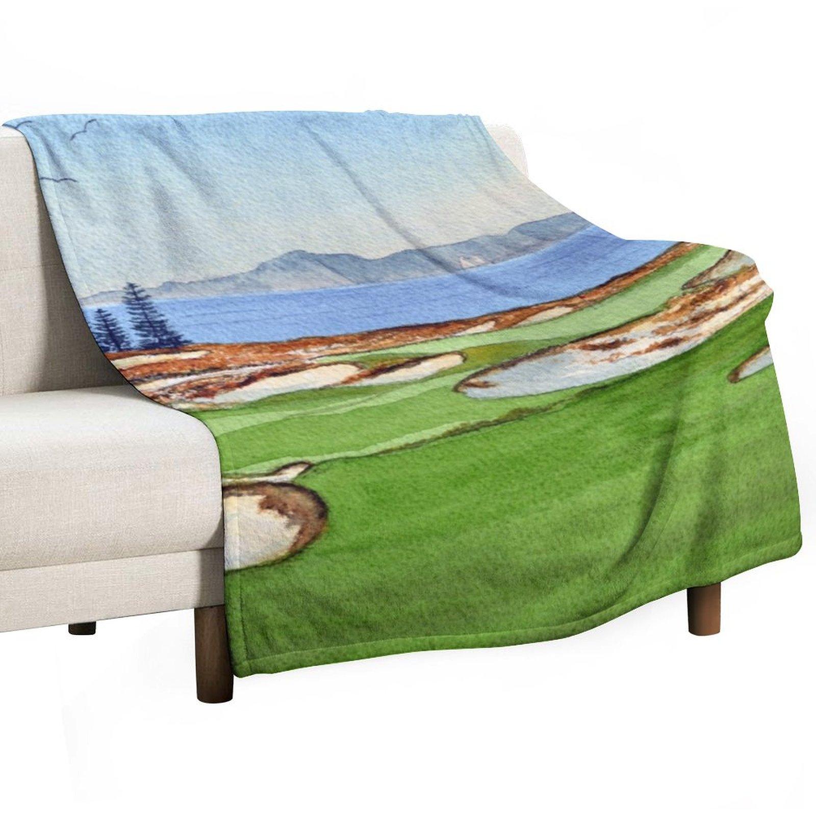 

Tara Iti Golf Course New Zealand 17th Hole Throw Blanket Baby funny gift Picnic Blankets 30x40in
