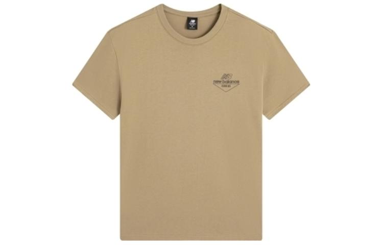 New Balance T Shirts Men s Brown Crew Neck Moderate Straight Fit AMT22396-INC L