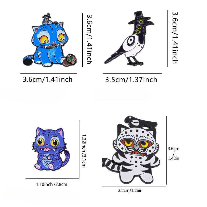 Happy Blue Tiger Enamel Pin Fantasy Hunter Team Brooches Woman Men Backpack Accessories Bags Badge Lapel Jewelry Gift