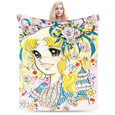 Candy Candy Manga Deken Fleece Bedrukt Multifunctioneel Ultra-Zacht Plaid voor Huis Kantoor Bedsprei
