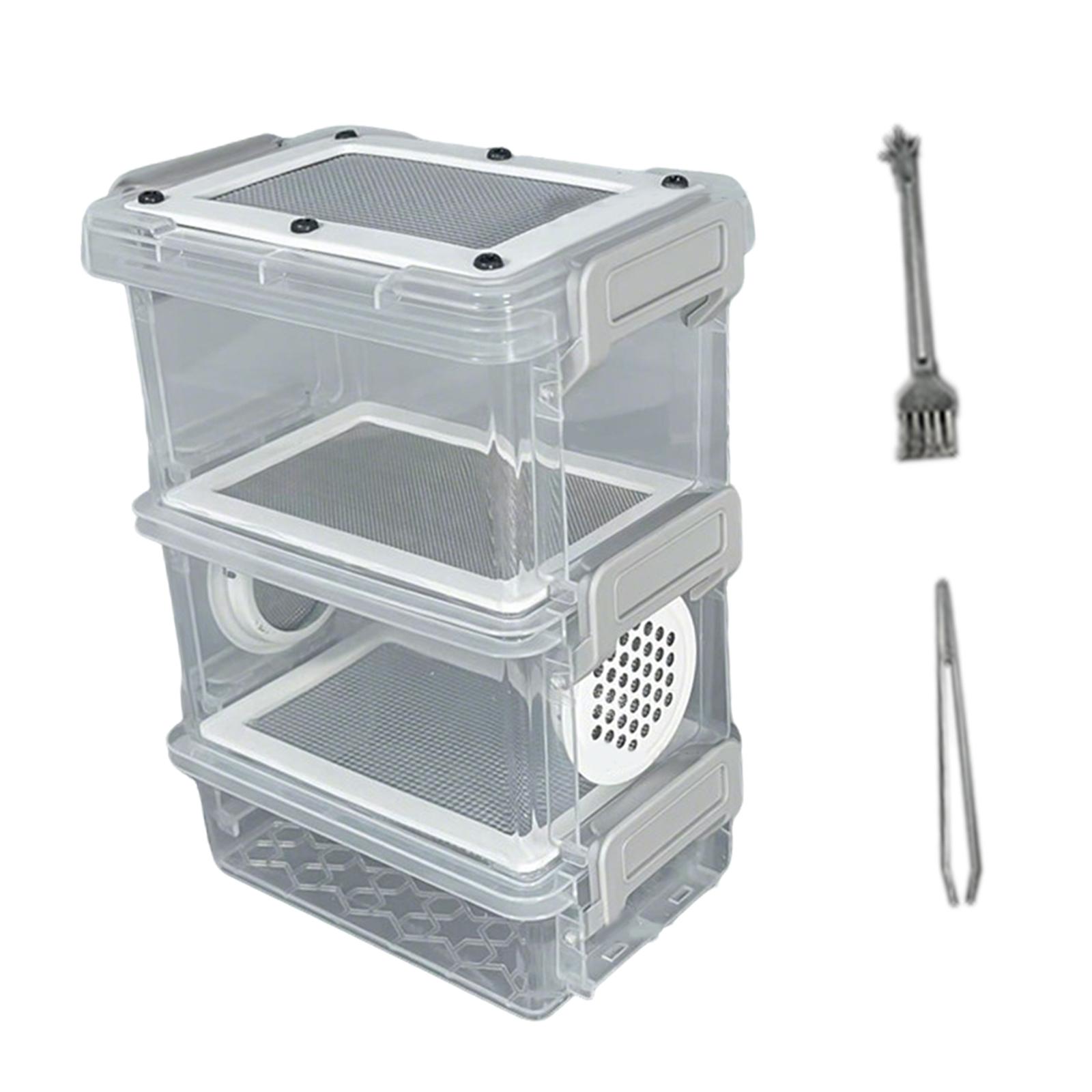 Roach Feeding Box Breeding Box Reusable Ventilation Container Cage Hatching Container Critter Keeper for Crickets