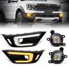 LED DRL Fog Lamps For Ford Ranger Raptor Daytime Running Lights Car Front Bumper Driving Daylight White Yellow