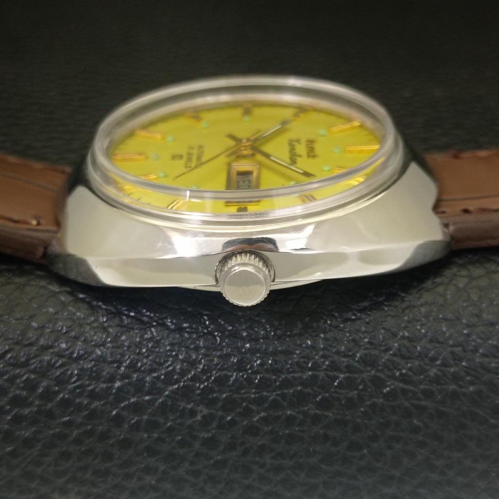 AUTOMATIC VINTAGE HMT KANCHAN 6501 INDIAN MENS GOLDEN COLOR DIAL WATCH A703268-1