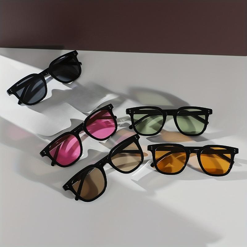 5PCS Retro Round Multi-color Lens Set Suitable for Men and Women Suitable for Casual Wear Daily Fashionable Glasses