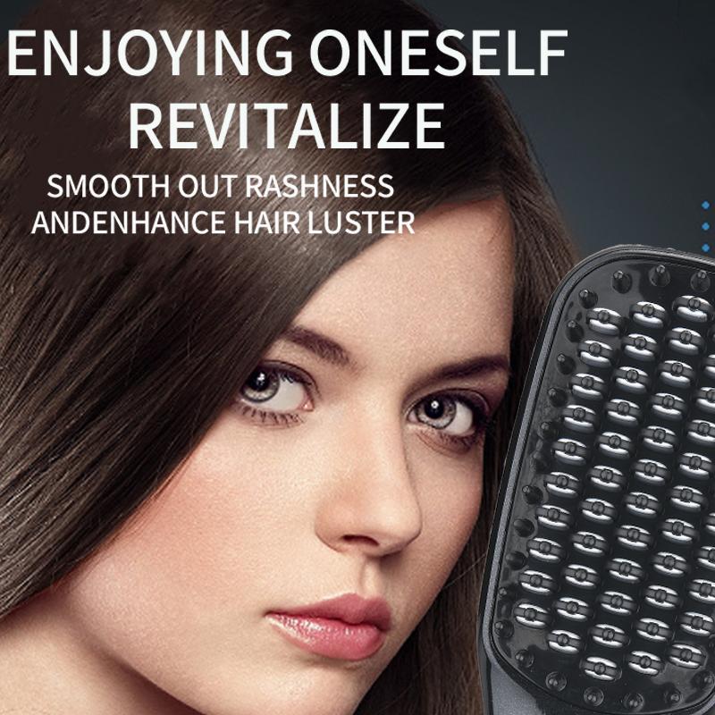 Electric Negative Ion Nylon Hair Straightener Brush for Styling Without Lines Wireless and Gentle On Hair