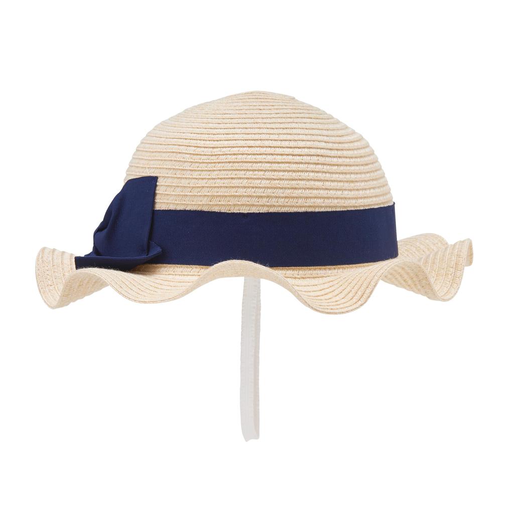 [Miki House] Hat, UV Protection, Ribbon, Girls, Sun Hat, Baby, Kids, Children's Clothing, 12-9102-142, 50cm, Navy